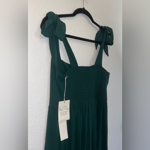 SHOW ME YOUR MUMU Claire Elegant Emerald Chiffon Midi Dress Bridesmaid NWT - Picture 12 of 12